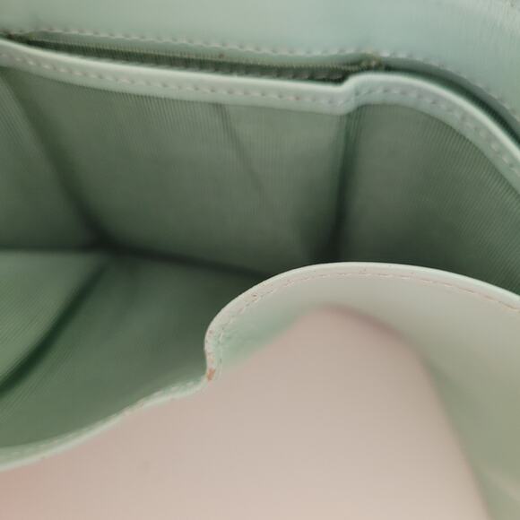 Lanvin Unisex Blue Teal Trifold Leather Wallet Card Bill Coin Compact Small Box - Picture 5 of 10